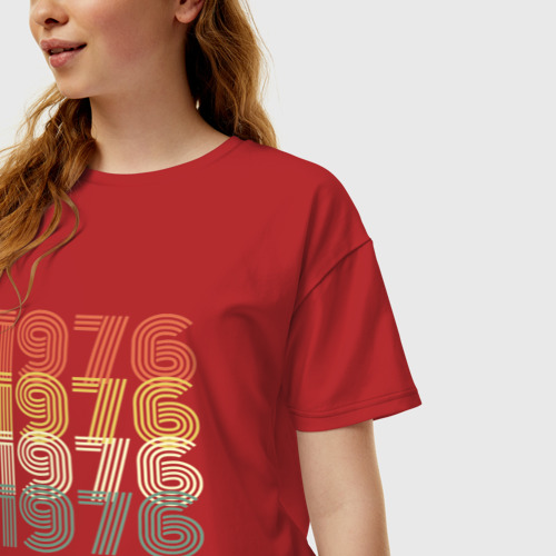 Женская футболка хлопок Oversize 1976 Classic, цвет красный - фото 3
