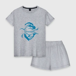 Женская пижама с шортиками хлопок Плавание