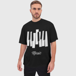 Мужская футболка oversize 3D Клавиатура музыкальная  - фото 2