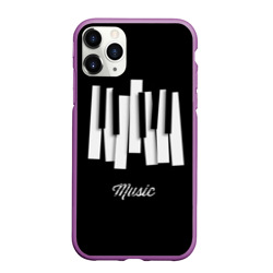 Чехол для iPhone 11 Pro Max матовый Клавиатура музыкальная 
