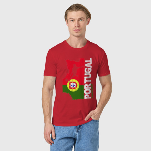 Мужская футболка хлопок Португалия, цвет красный - фото 3