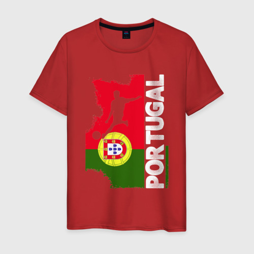 Мужская футболка хлопок Португалия, цвет красный