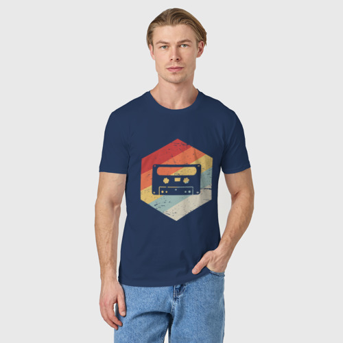 Мужская футболка хлопок Кассета, цвет темно-синий - фото 3