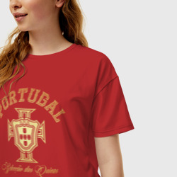 Женская футболка хлопок Oversize Сборная Португалии - фото 2