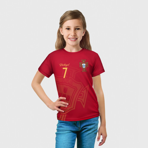 Детская футболка 3D Криштиану Роналду форма, цвет 3D печать - фото 5