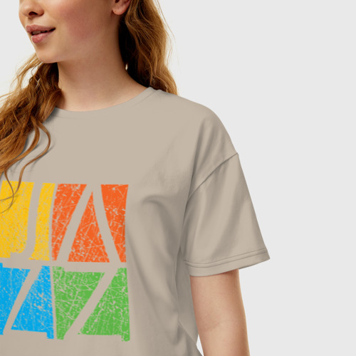 Женская футболка хлопок Oversize Jazz, цвет миндальный - фото 3