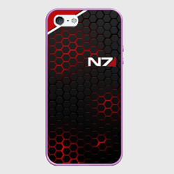 Чехол для iPhone 5/5S матовый Mass Effect N7 стальная броня