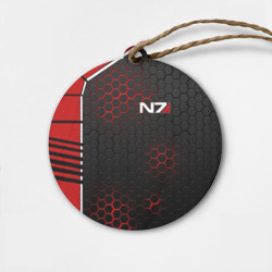 Деревянная игрушка круг Mass Effect N7 стальная броня