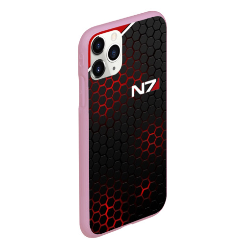 Чехол для iPhone 11 Pro Max матовый Mass Effect N7 стальная броня, цвет розовый - фото 3