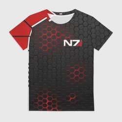 Женская футболка 3D Mass Effect N7 стальная броня