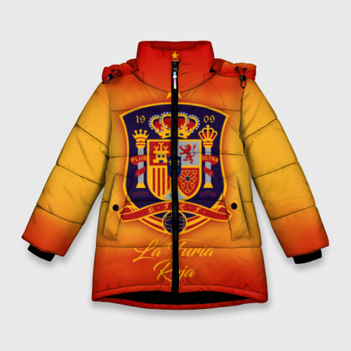 Зимняя куртка для девочек 3D Сборная Испании, цвет черный