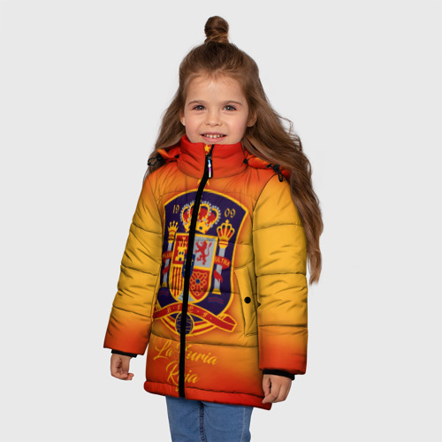 Зимняя куртка для девочек 3D Сборная Испании, цвет черный - фото 3