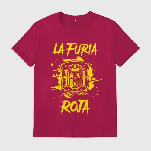 Мужская футболка хлопок с принтом Сборная Испании, вид спереди #2