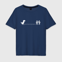 Мужская футболка хлопок Oversize Хром динозавр