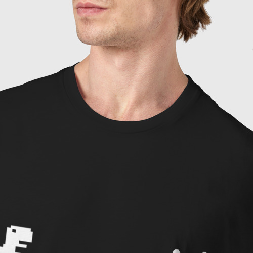 Мужская футболка хлопок Хром динозавр, цвет черный - фото 6