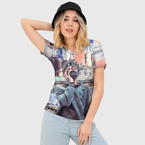 Женская футболка 3D Slim Scarlxrd rap, цвет 3D печать - фото 3