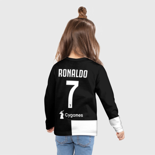 Детский лонгслив 3D Ronaldo Juventus Home 19-20, цвет 3D печать - фото 6