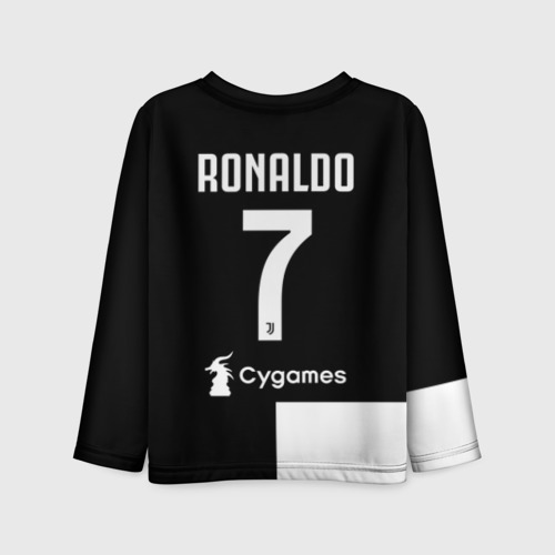 Детский лонгслив 3D Ronaldo Juventus Home 19-20, цвет 3D печать - фото 2