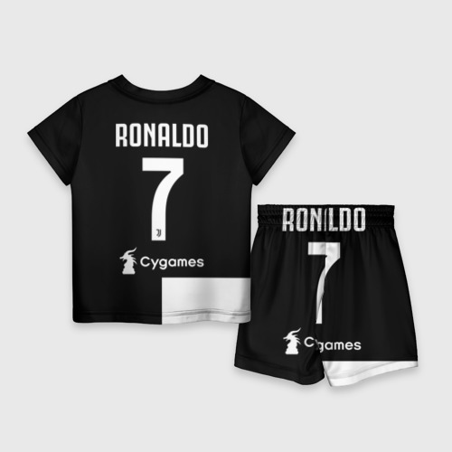 Детский костюм с шортами 3D Ronaldo Juventus Home 19-20, цвет 3D печать - фото 2