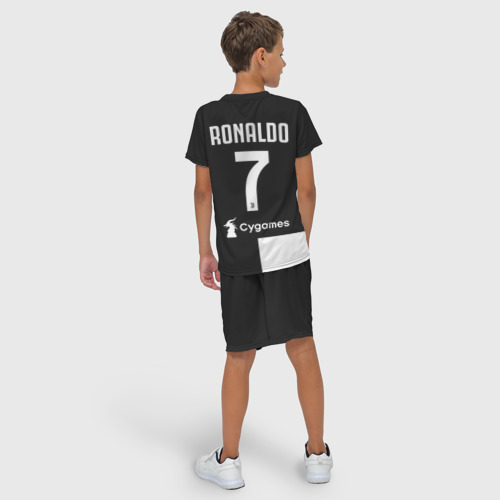 Детский костюм с шортами 3D Ronaldo Juventus Home 19-20, цвет 3D печать - фото 4