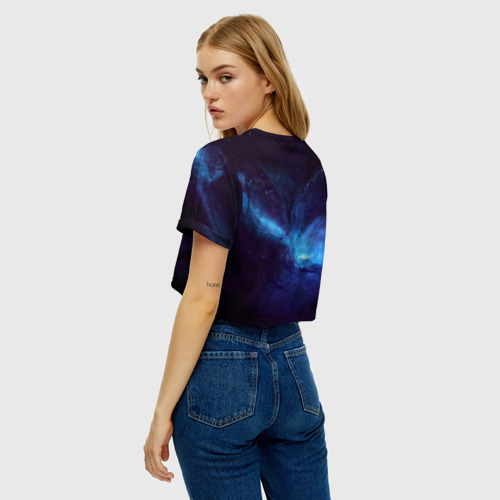Женская футболка Crop-top 3D Cosmos, цвет 3D печать - фото 5