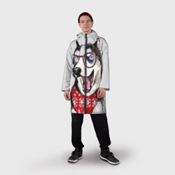 Дождевик унисекс 3D Хаски сибирская - ученый пёс - фото 2