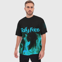 Мужская футболка oversize 3D Sally face fire - фото 2