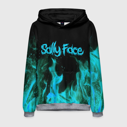 Мужская толстовка 3D Sally face fire, цвет меланж