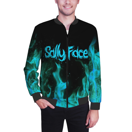 Мужской бомбер 3D Sally face fire, цвет черный - фото 3