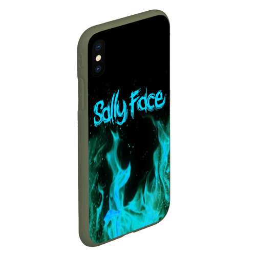 Чехол для iPhone XS Max матовый Sally face fire, цвет темно-зеленый - фото 3