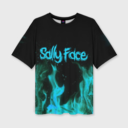 Женская футболка oversize 3D Sally face fire