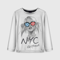 Детский лонгслив 3D NYC girlfriend