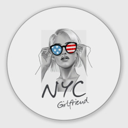 Круглый коврик для мышки NYC girlfriend