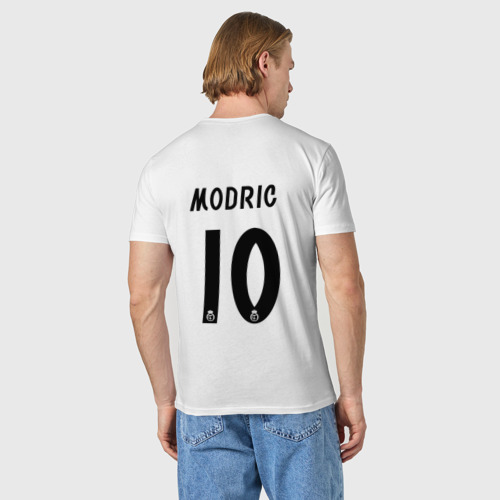 Мужская футболка хлопок Modric Real, цвет белый - фото 4