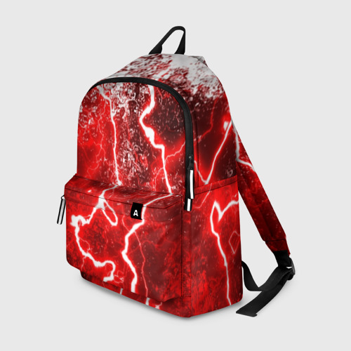 Рюкзак 3D с принтом БРЫЗГИ КРАСОК(RED STORM), вид спереди #2