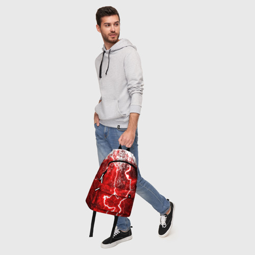 Рюкзак 3D с принтом БРЫЗГИ КРАСОК(RED STORM), фото #5