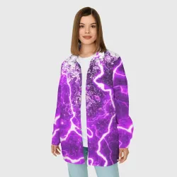 Женская рубашка oversize 3D Неоновый storm - фото 2