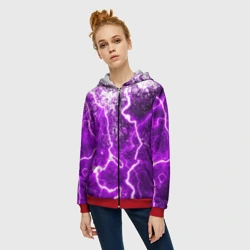 Женская толстовка 3D на молнии Неоновый storm - фото 2