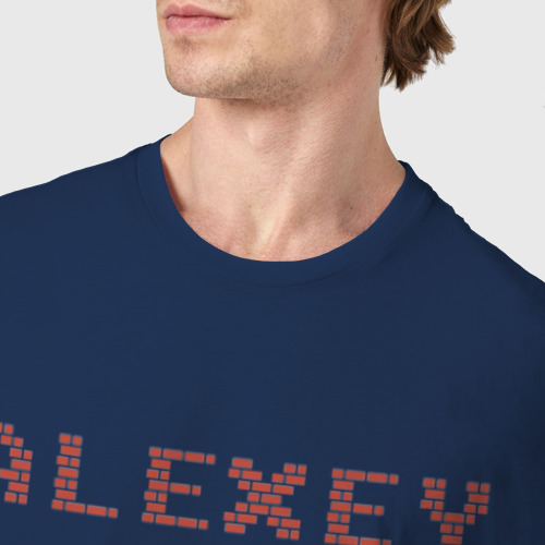 Мужская футболка хлопок Алексей танчики, цвет темно-синий - фото 6