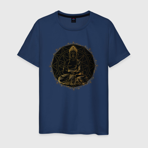 Мужская футболка из хлопка с принтом Будда, вид спереди №1