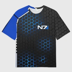 Женская футболка oversize 3D Mass Effect N7 Масс эффект Н7