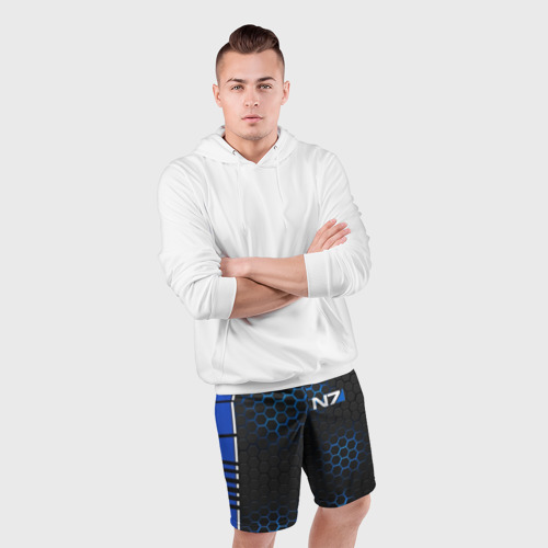 Мужские шорты спортивные с принтом MASS EFFECT N7 | МАСС ЭФФЕКТ Н7, фото #4