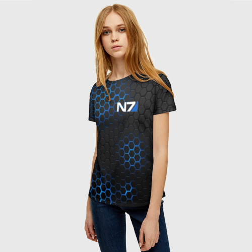 Женская футболка 3D Mass Effect N7 Масс эффект Н7, цвет 3D печать - фото 3