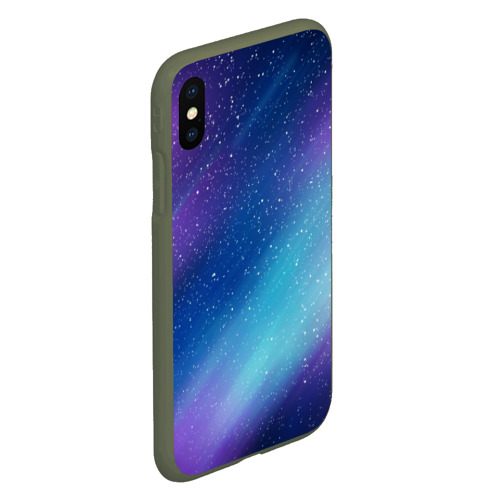 Чехол для iPhone XS Max матовый КРАСКИ КОСМОСА, цвет темно-зеленый - фото 3