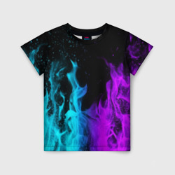 Детская футболка 3D Пламя неоновый огонь