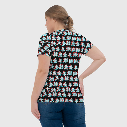 Женская футболка 3D Senpai glitch, цвет 3D печать - фото 7