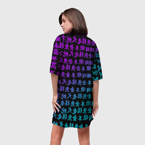 Платье-футболка 3D Senpai сенпай, цвет 3D печать - фото 4
