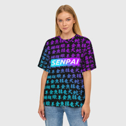 Женская футболка oversize 3D Senpai сенпай - фото 2