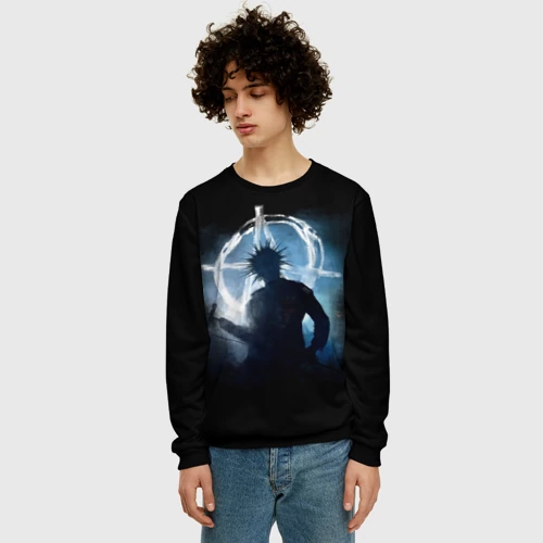 Мужской свитшот 3D с принтом Горшок силуэт, фото на моделе #1