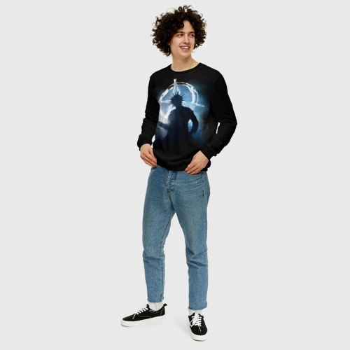 Мужской свитшот 3D с принтом Горшок силуэт, вид сбоку #3